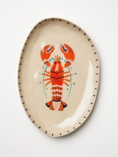 Ovaal bord met kreeft